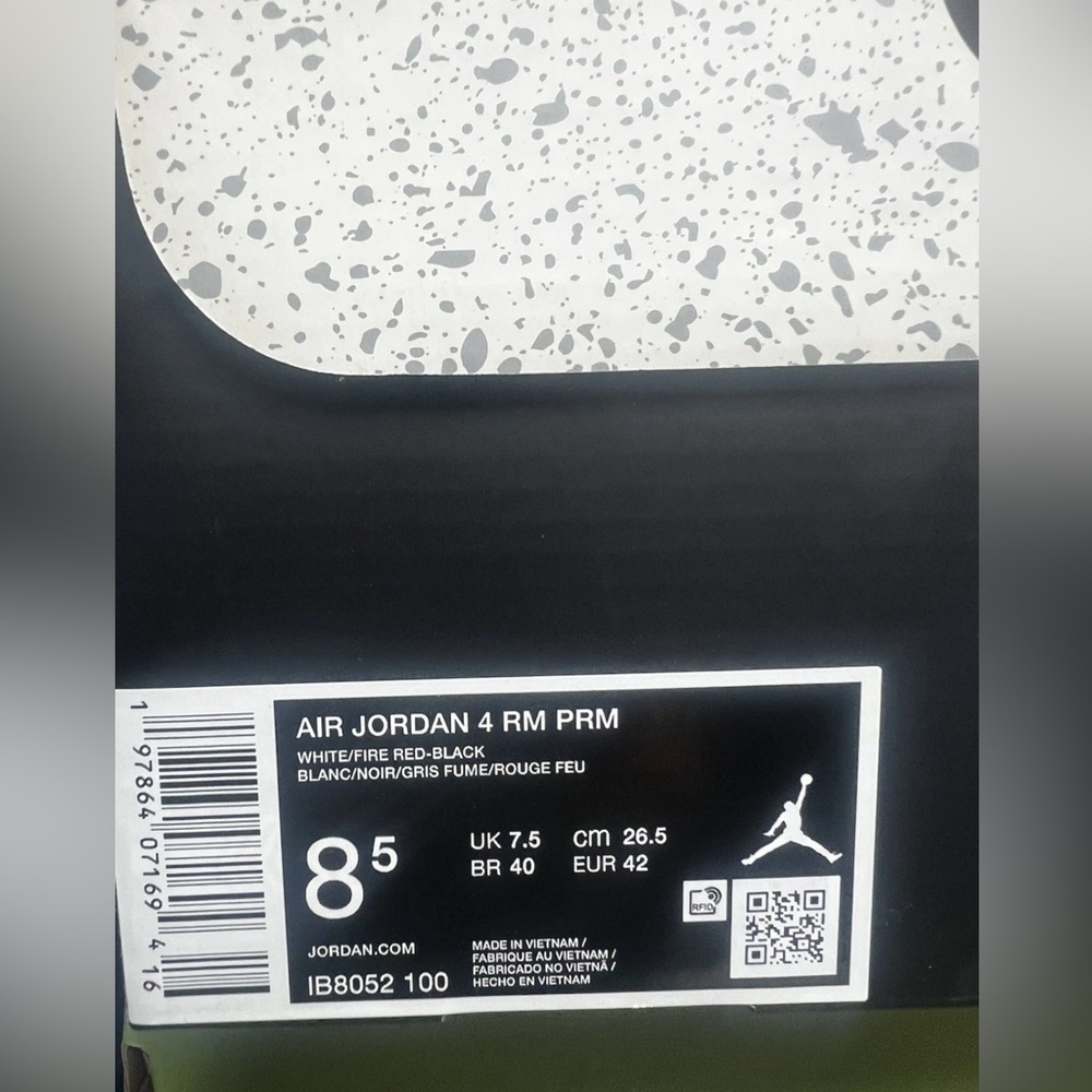Grey Air Jordan 4 RM PRM Shoes - Picture 5 of 5